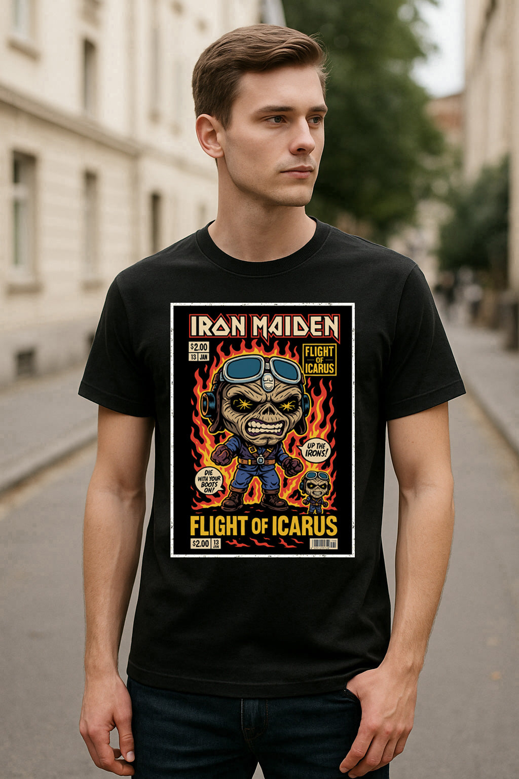 Iron Maiden Flight of Icarus Heavy Metal Funko Pop Style Unisex T-Shirt