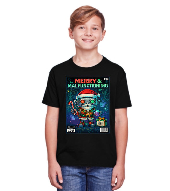 Merry & Malfunctioning Robot Elf Unisex Christmas T-Shirt