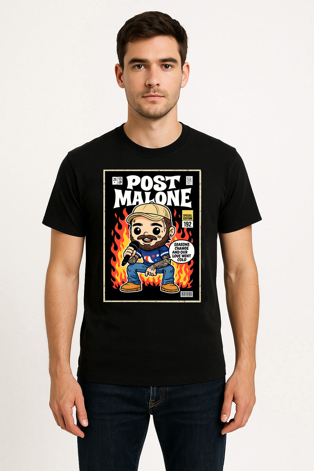 Post Malone “Seasons Change” Unisex T-Shirt – Comic Style Pop Art Hip-Hop Graphic Tee