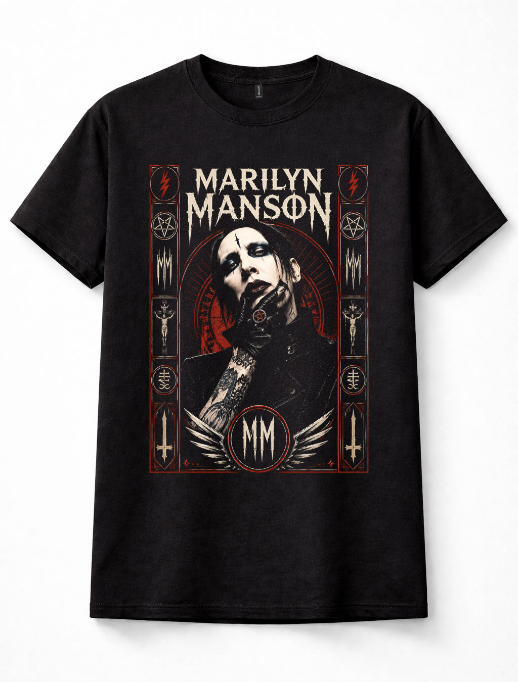 Marilyn Manson Industrial Metal Gothic Rock Music Graphic Black Unisex T-Shirt