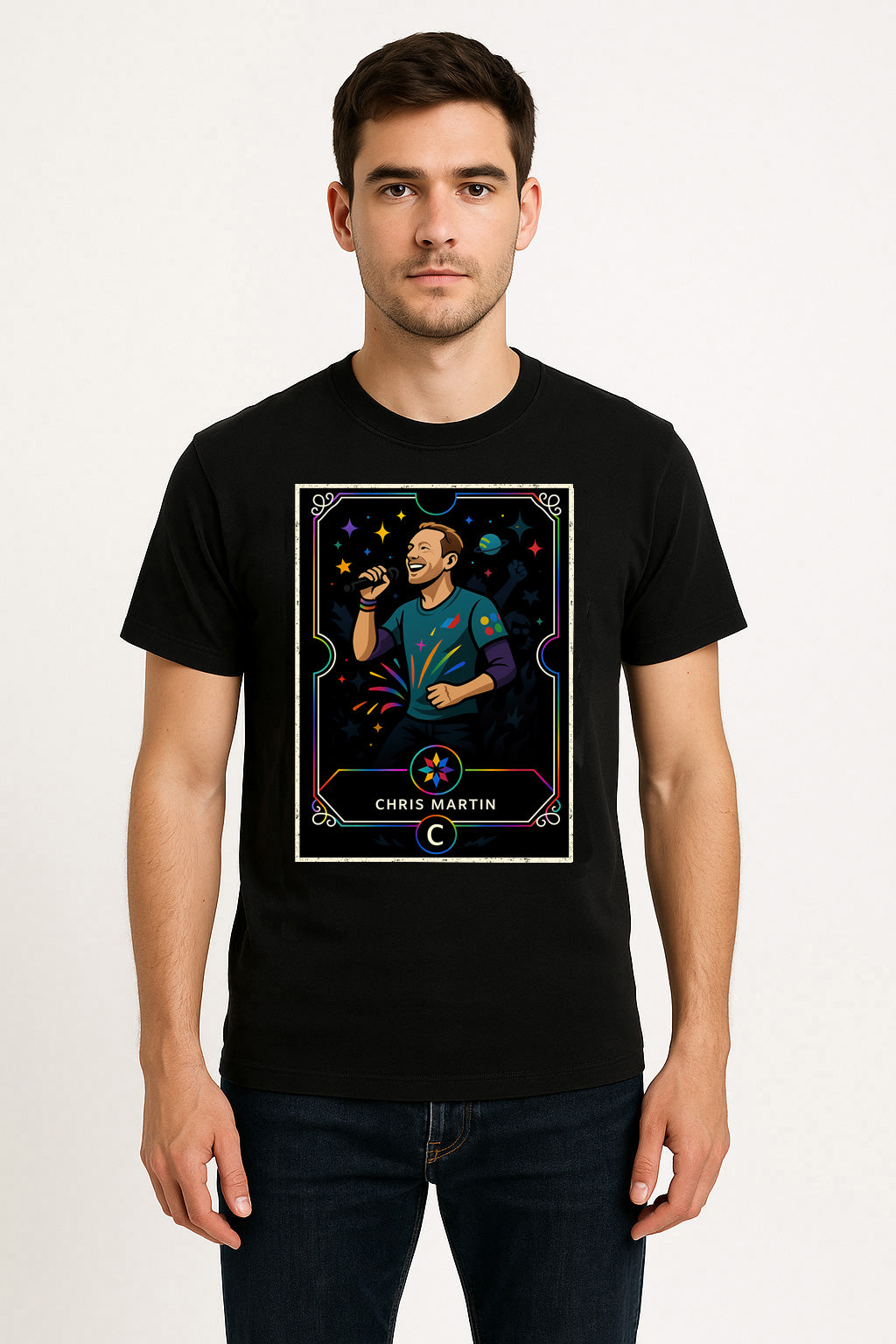 Coldplay Chris Martin Retro Pop Rock Unisex T-Shirt Colorful Band Tee