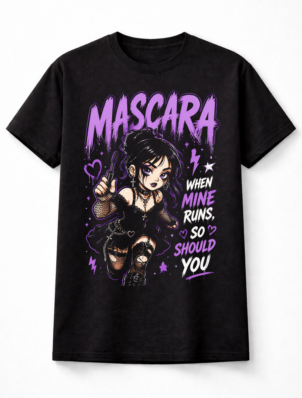 Mascara When Mine Runs So Should You Gothic Anime Girl Unisex T-Shirt