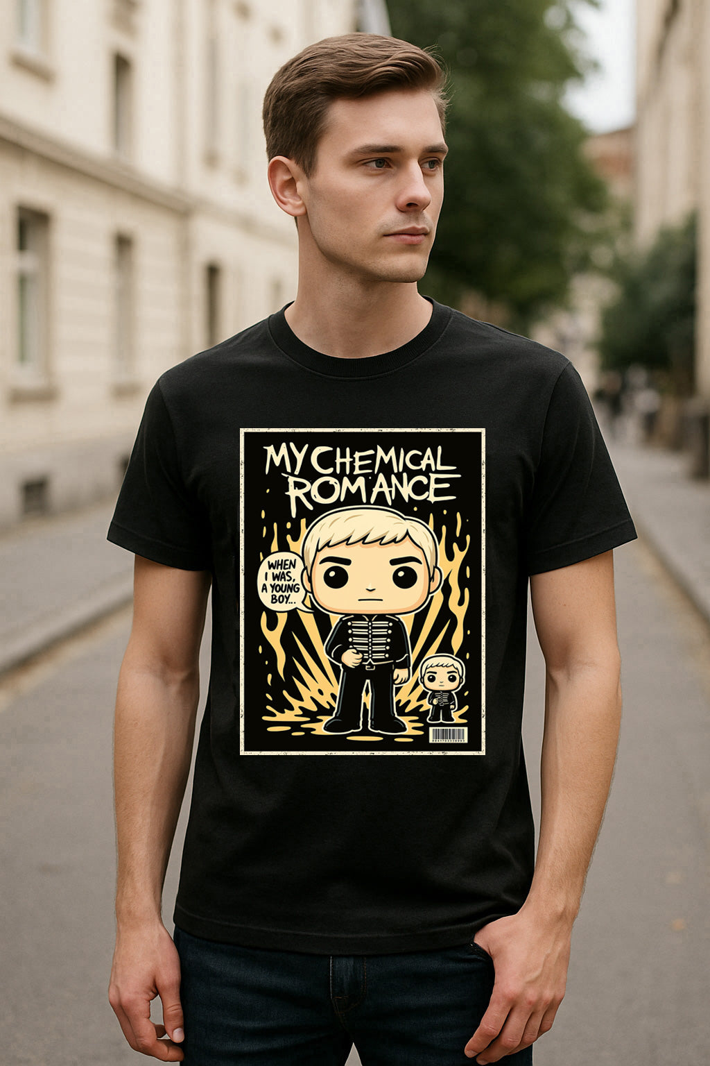 My Chemical Romance “When I Was a Young Boy” Unisex T-Shirt – Emo Rock Band Comic Edition