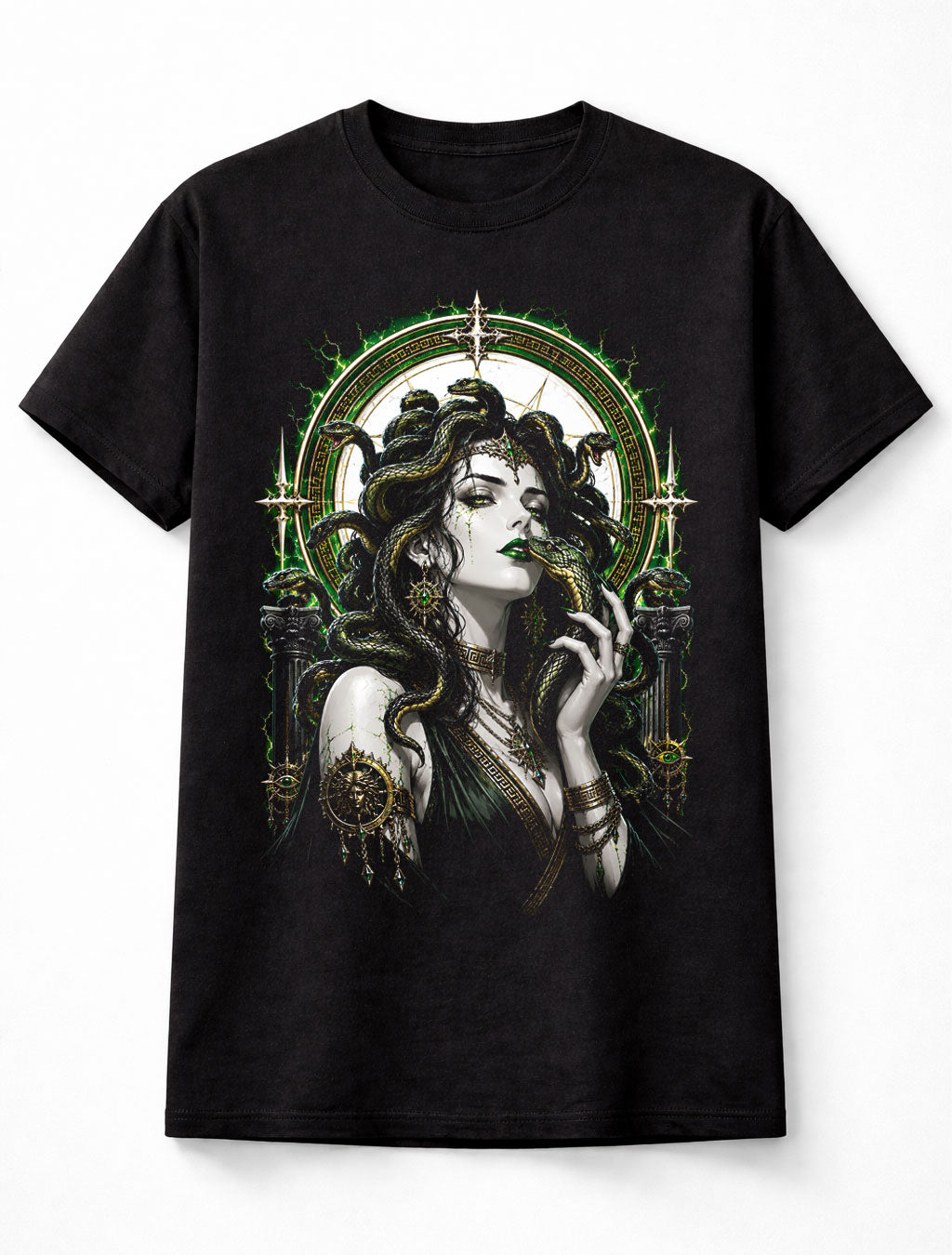 Medusa Gorgon Greek Mythology Gothic Fantasy Graphic Unisex T-Shirt