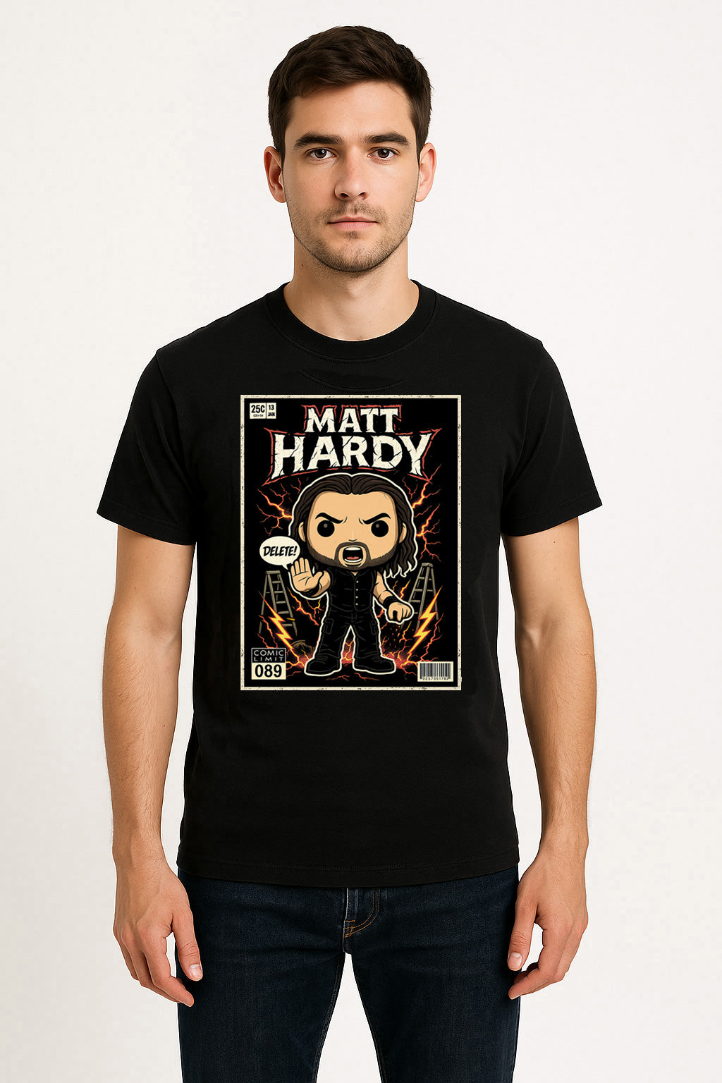 Matt Hardy “Delete!” Pop Comic Wrestling T-Shirt — Broken Brilliance Edition