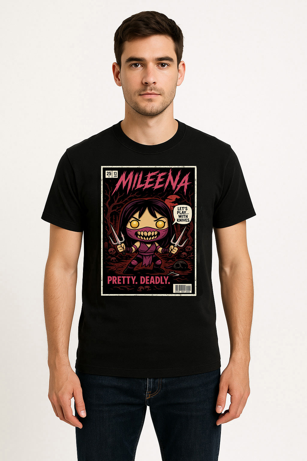 Mortal Kombat Mileena “Pretty. Deadly.” Unisex T-Shirt – Sai-Wielding Assassin Fighter Tee