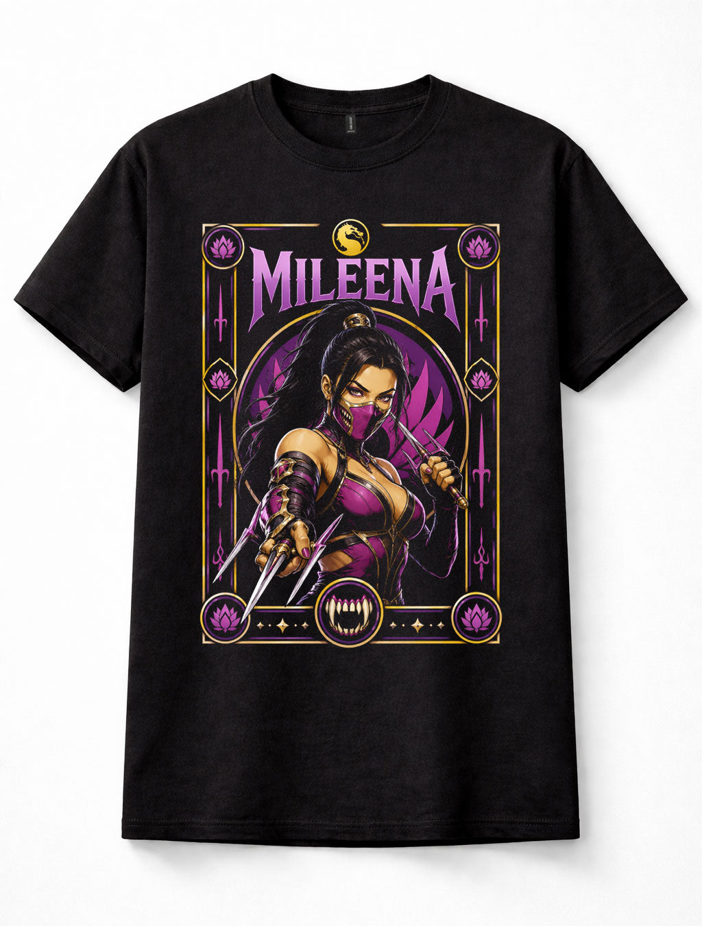 Mortal Kombat Mileena MK Gaming Ninja Fighter Retro Black Unisex T-Shirt