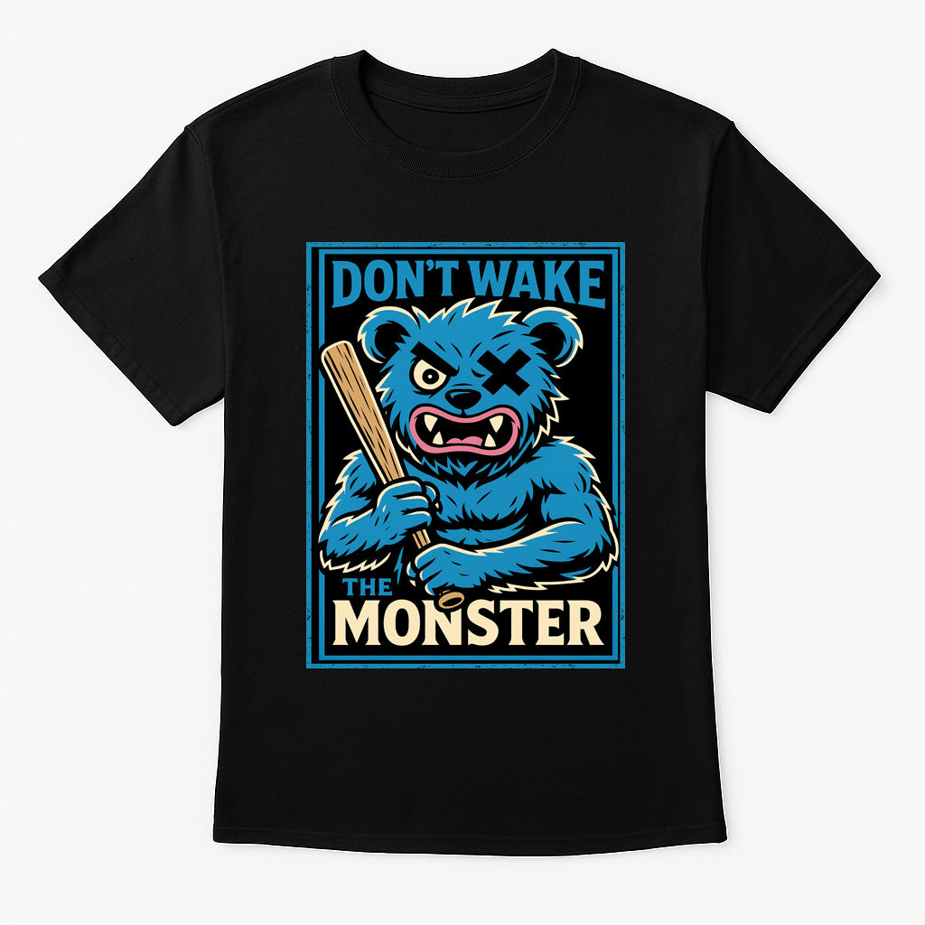 Don’t Wake the Monster Unisex T-Shirt – Funny Angry Bear Grumpy Mood Humorous Graphic Tee