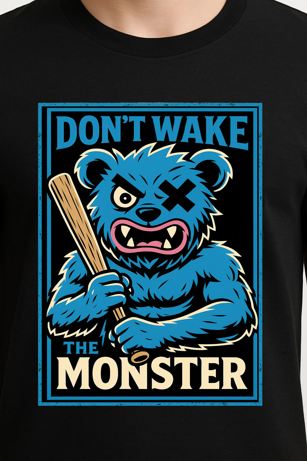Don’t Wake the Monster Unisex T-Shirt – Funny Angry Bear Grumpy Mood Humorous Graphic Tee