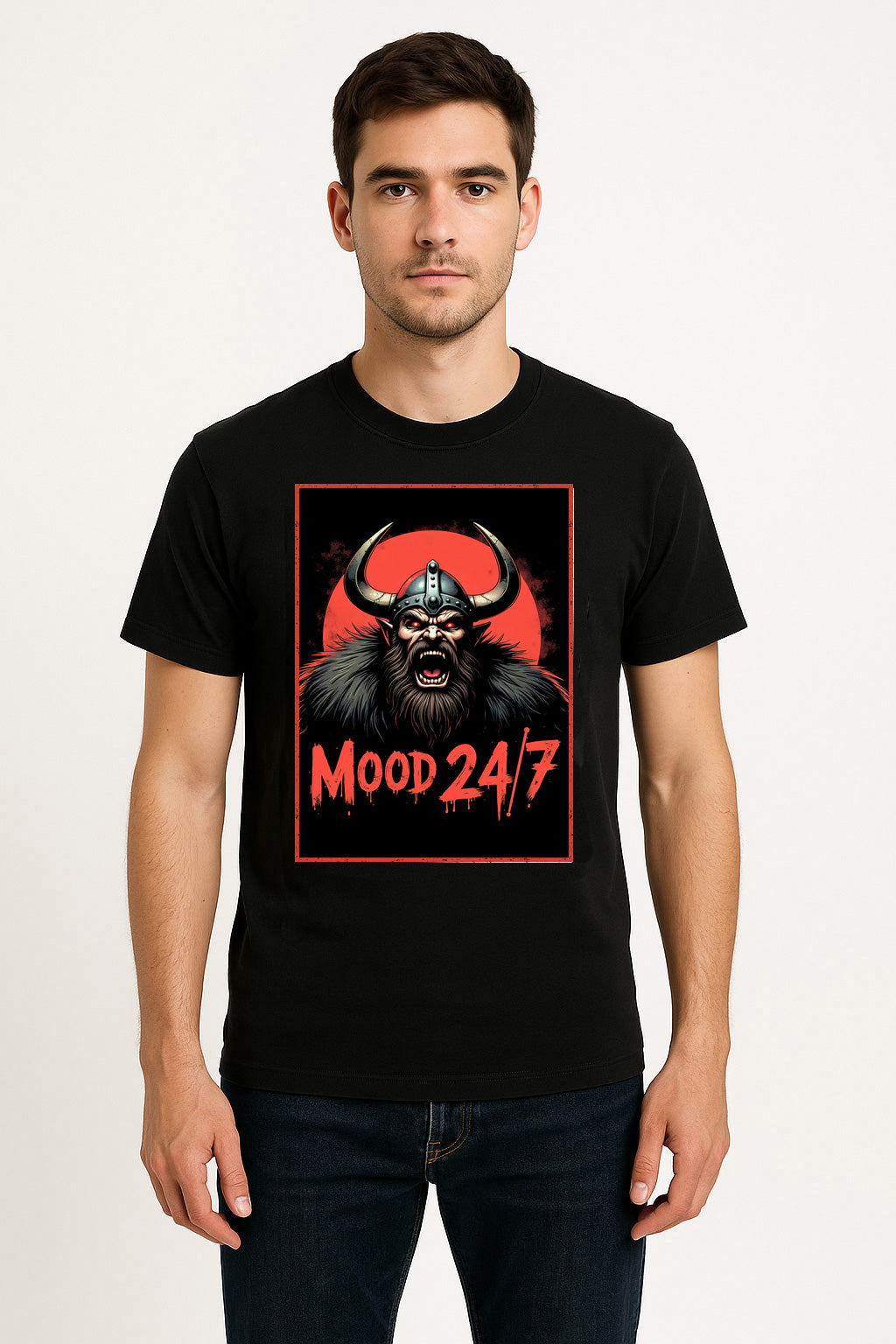 Mood 24/7 Unisex Viking Rage T-Shirt – Bold Berserker Warrior Aggressive Humor Graphic Tee