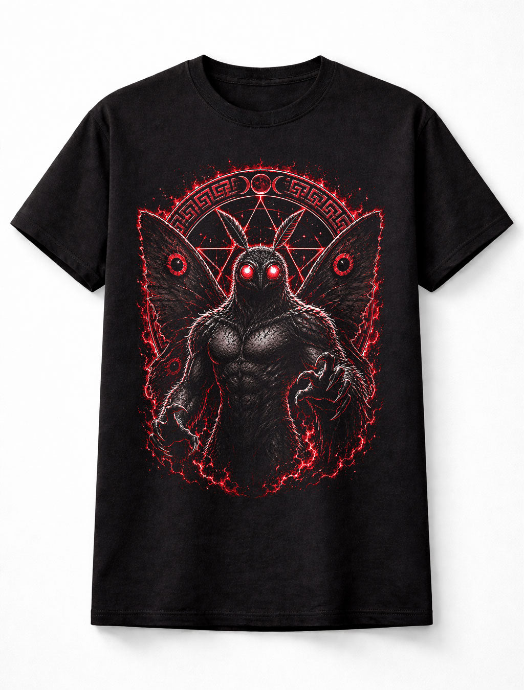 Mothman Cryptid Horror Occult Gothic Monster Black Unisex T-Shirt