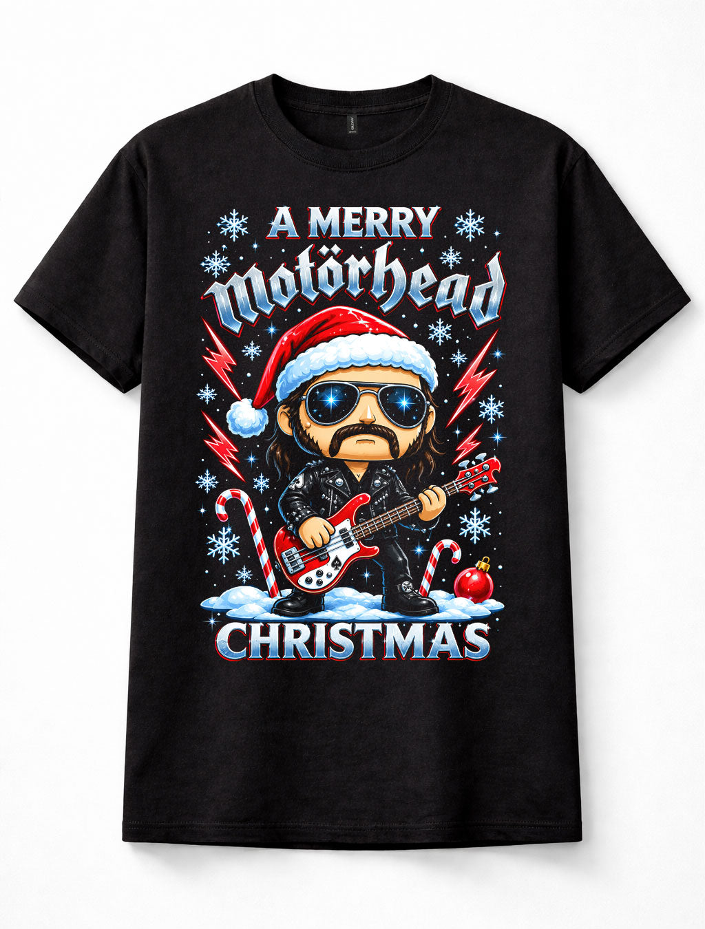 Motörhead Merry Christmas Heavy Metal Santa Bass Festive Unisex T-Shirt