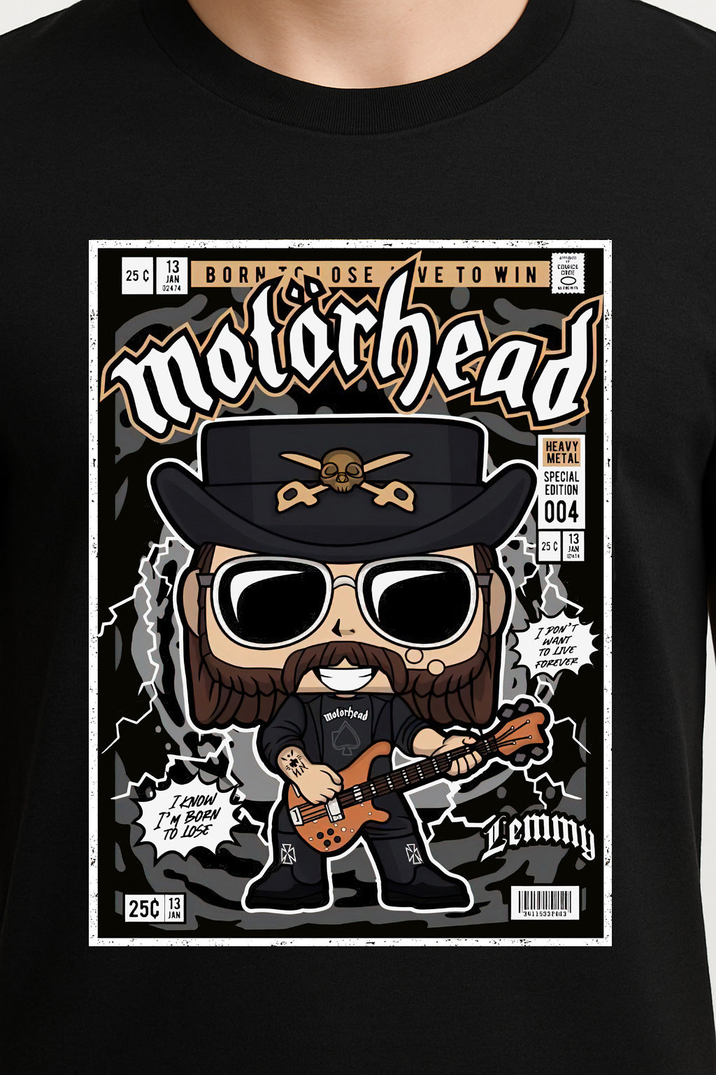 Motörhead “Lemmy Edition” Unisex T-Shirt – Heavy Metal Band Comic Style Graphic Tee