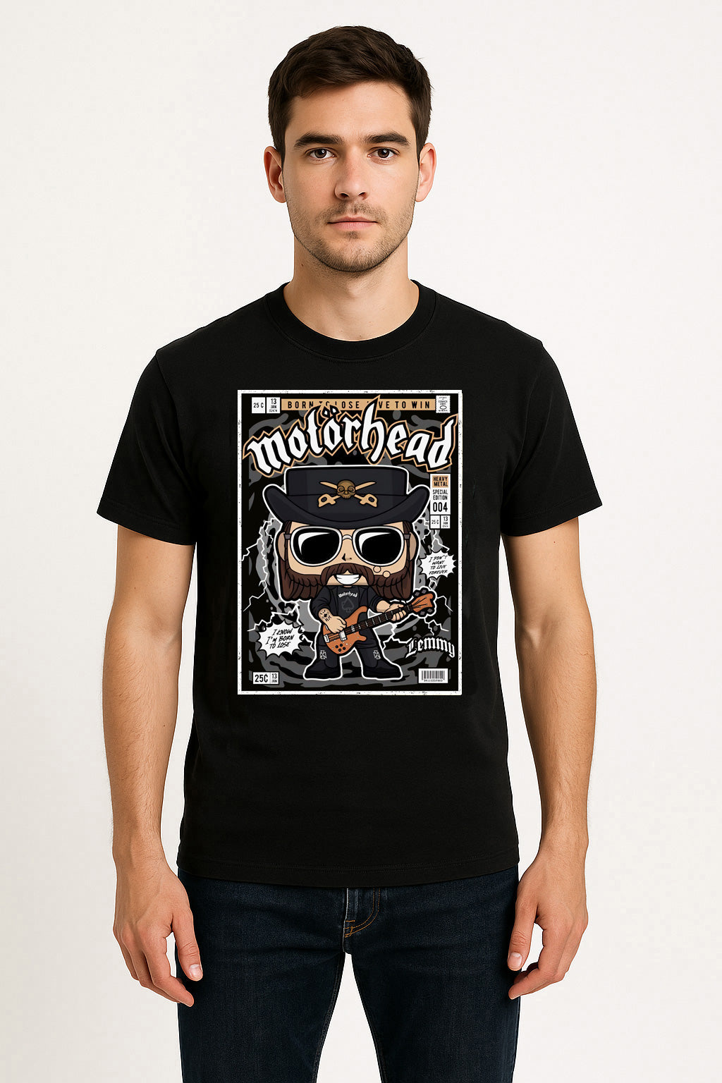 Motörhead “Lemmy Edition” Unisex T-Shirt – Heavy Metal Band Comic Style Graphic Tee