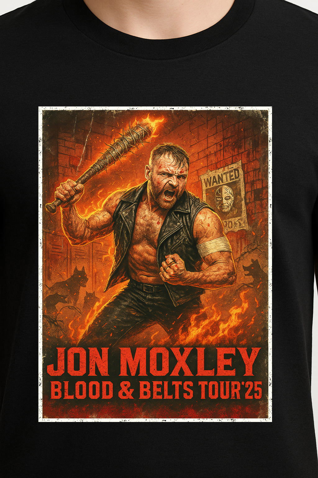 Jon Moxley Belts Tour ’25 Unisex T-Shirt – Hardcore Death Riders Retro Wrestling Tee