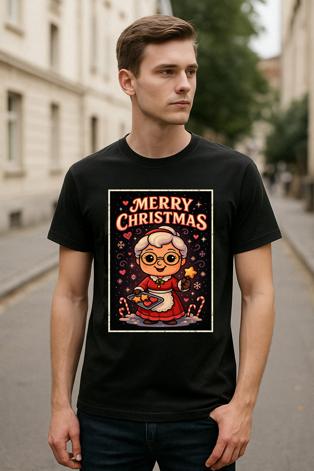 Mrs. Claus Merry Christmas Baking Unisex Christmas T-Shirt or Hoodie