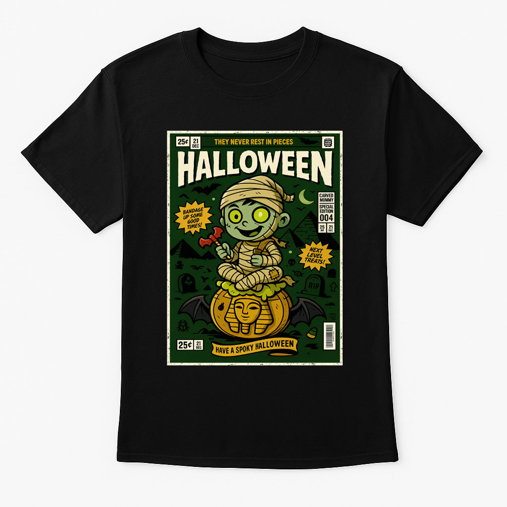 Mummy Halloween Unisex T-Shirt Retro Monster Comic Tee