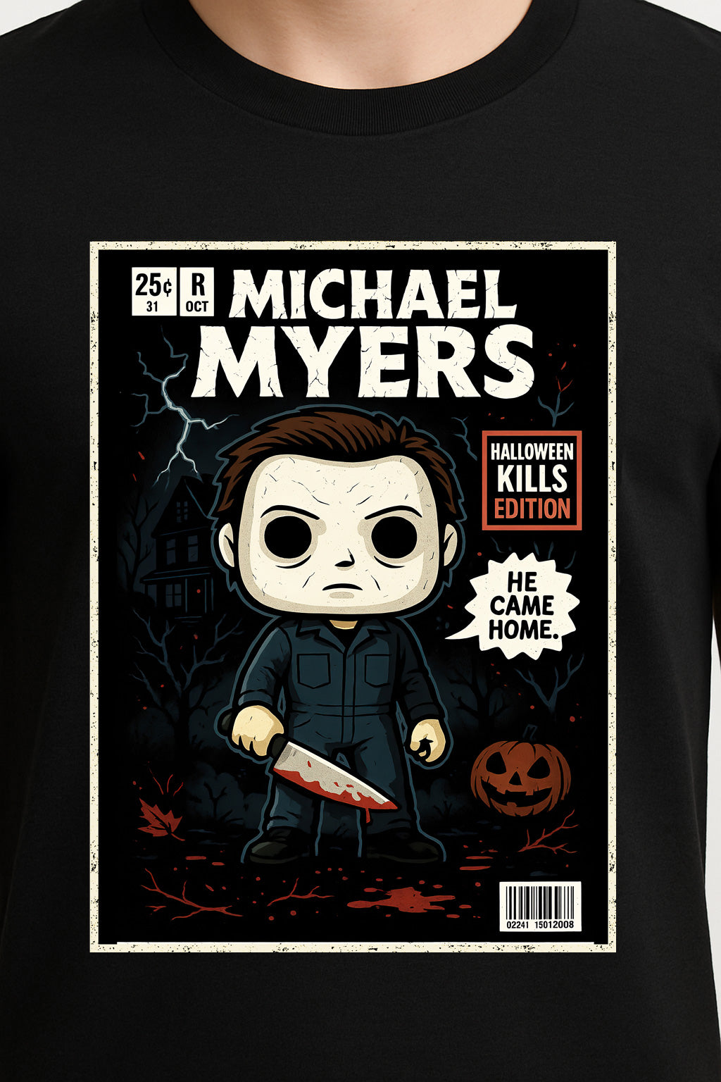 Michael Myers “He Came Home” Halloween Kills Edition T-Shirt – Retro Horror Comic Style Graphic Tee