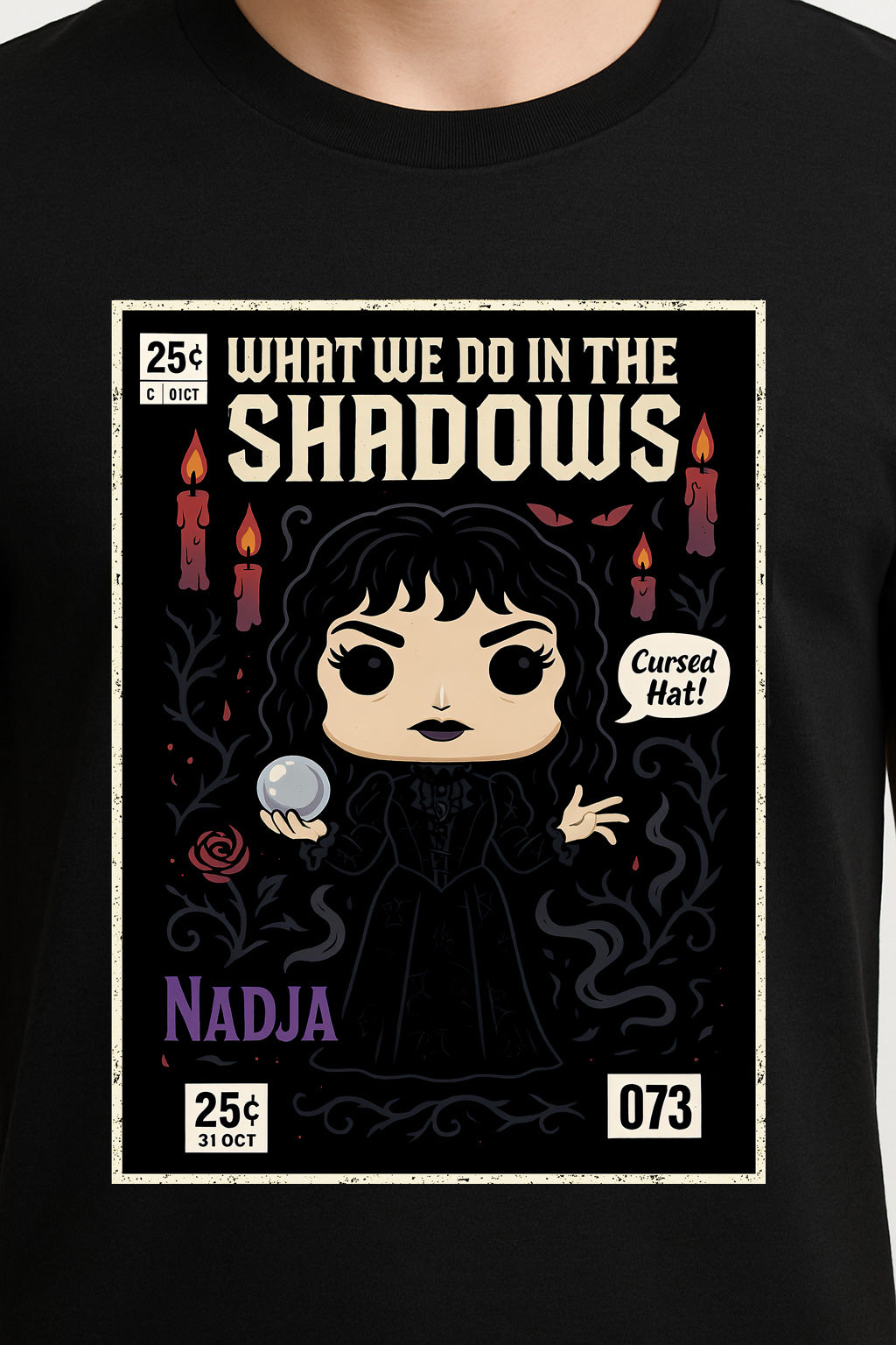 What We Do in the Shadows The Cursed Nadja Unisex Comic T-Shirt – Vampire Witch Gothic Humor
