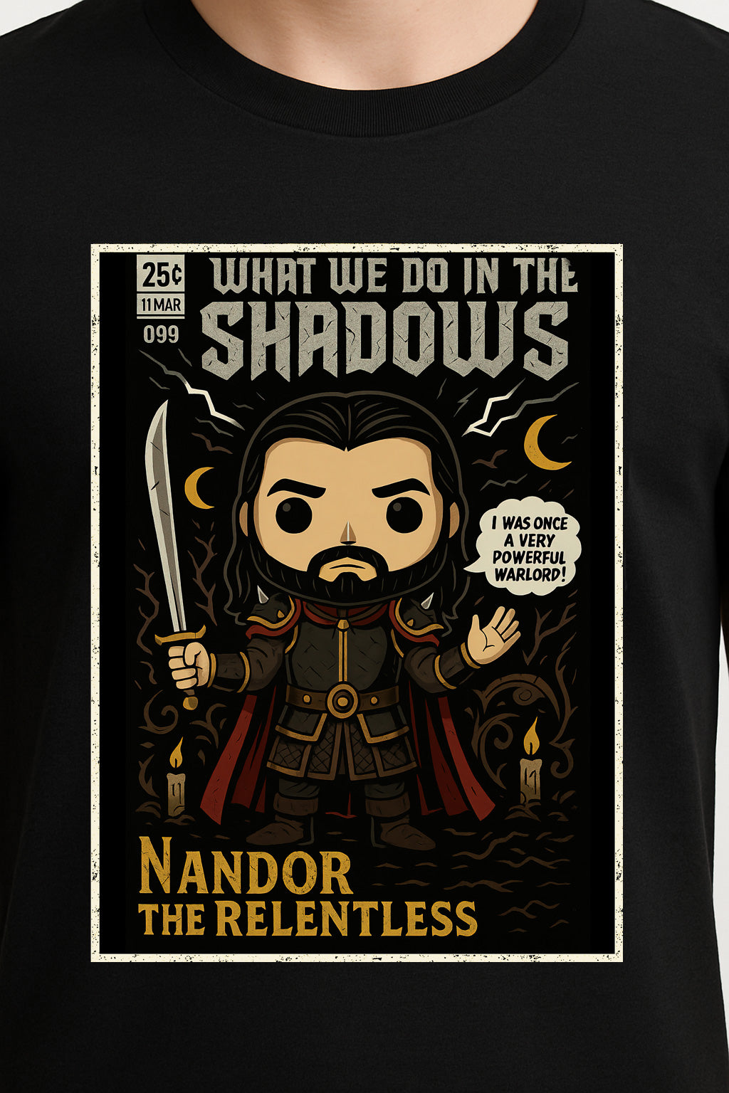Nandor the Relentless Unisex Comic T-Shirt – Gothic Vampire Night Stalker Tee