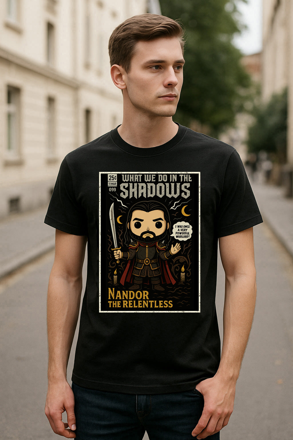 Nandor the Relentless Unisex Comic T-Shirt – Gothic Vampire Night Stalker Tee