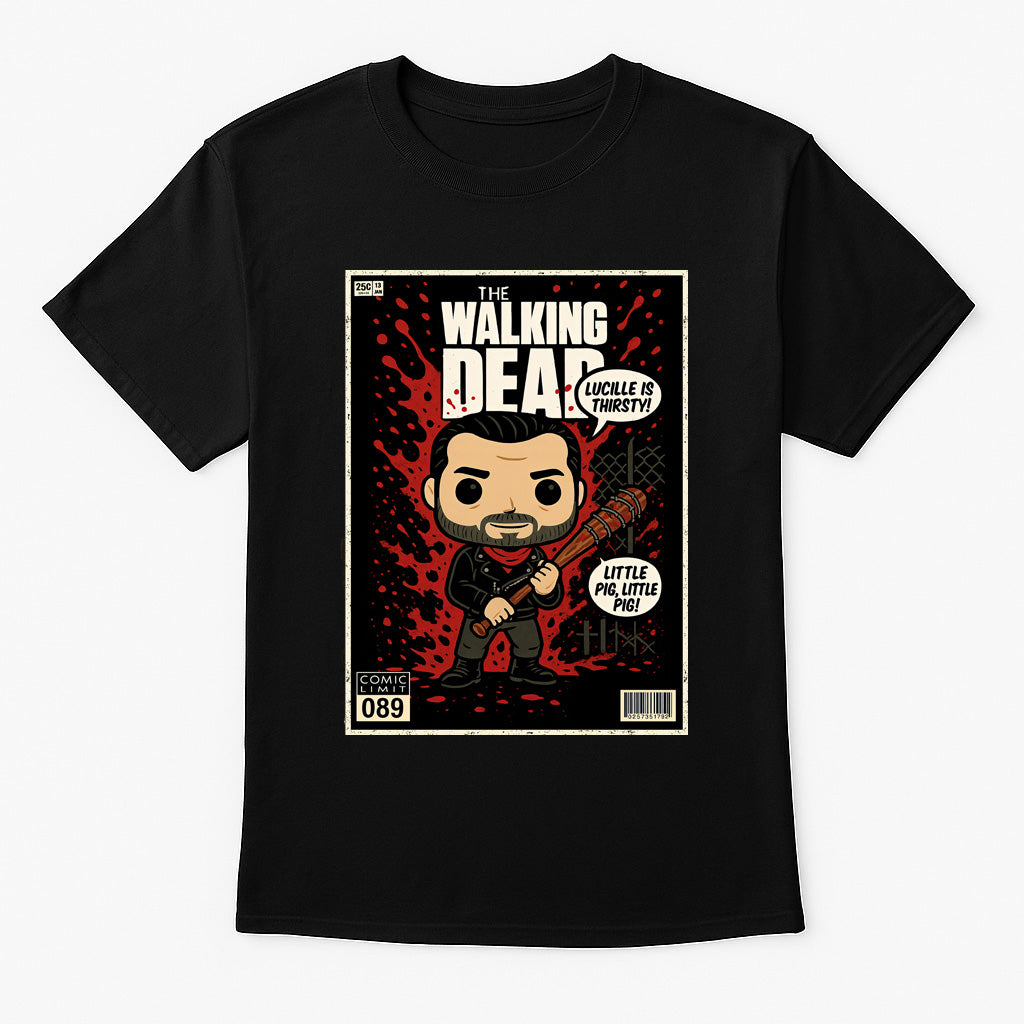 The Walking Dead “Little Pig, Little Pig” Comic Style T-Shirt – Negan & Lucille Graphic Tee