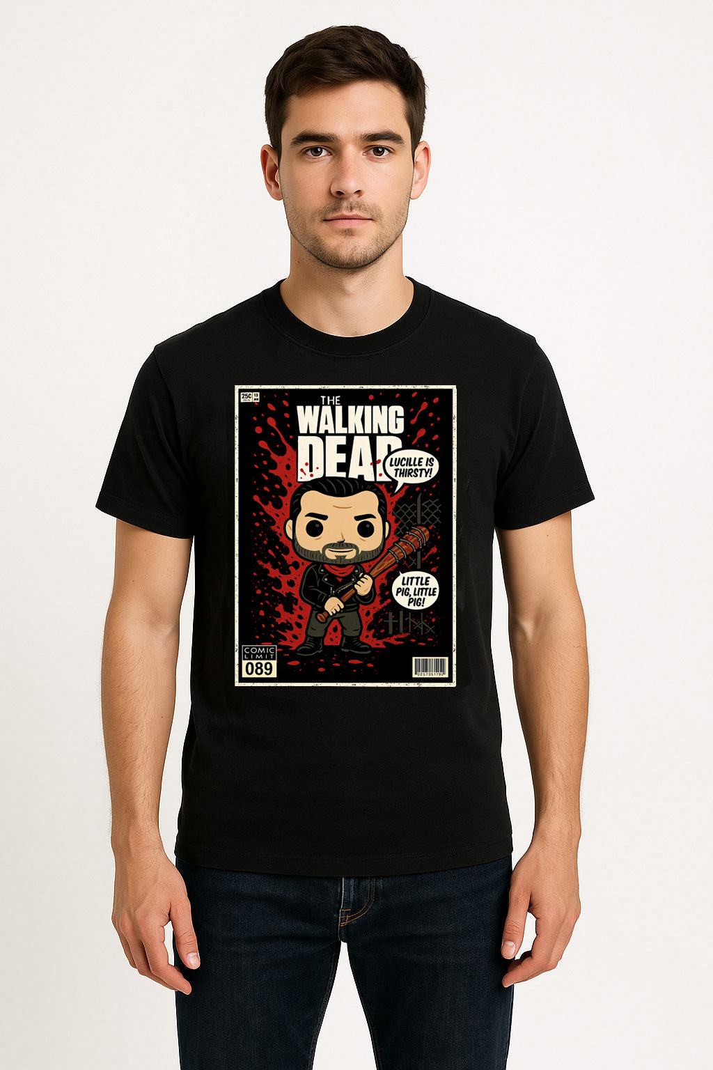 The Walking Dead “Little Pig, Little Pig” Comic Style T-Shirt – Negan & Lucille Graphic Tee
