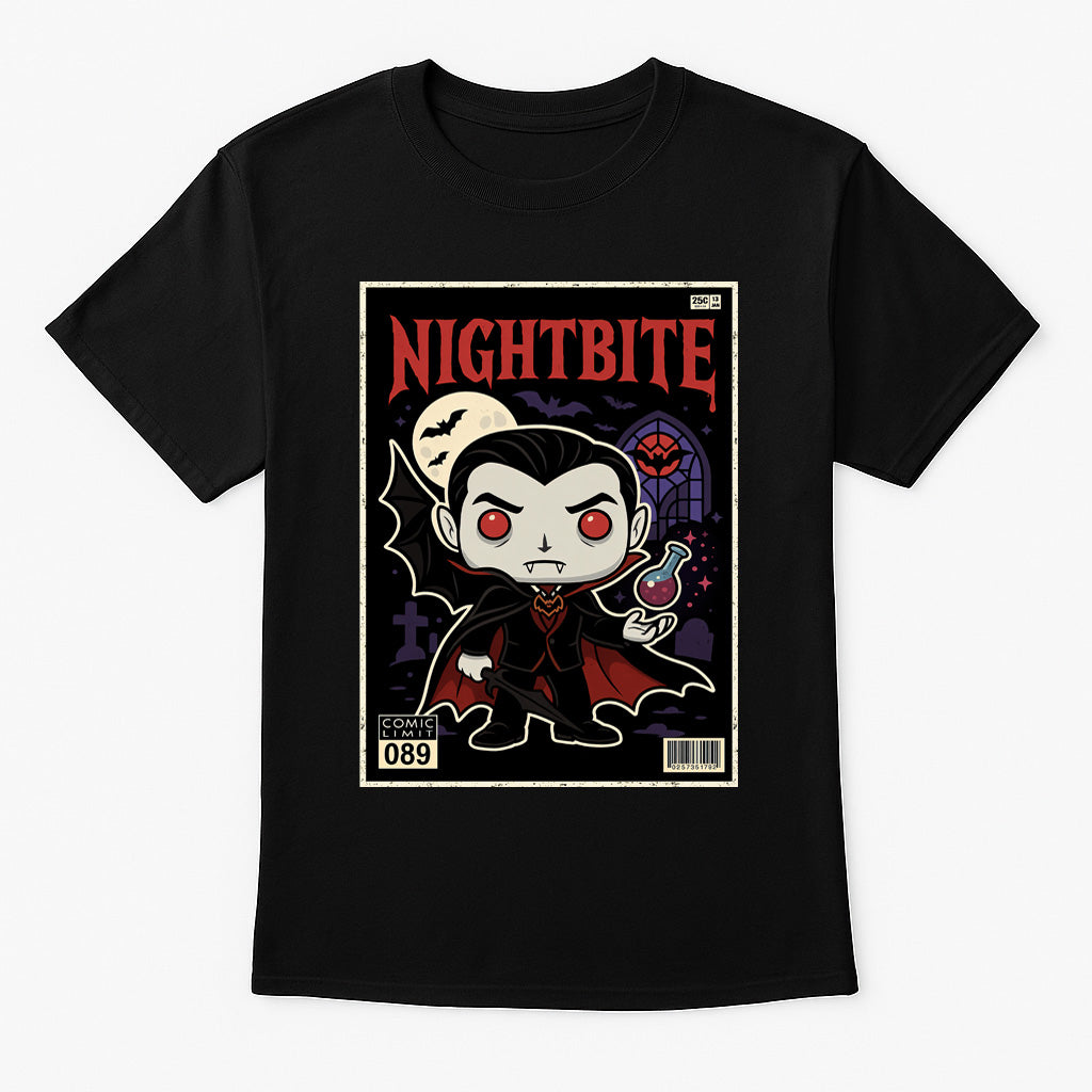 Nightbite Vampire Unisex T-Shirt Retro Horror Comic Tee