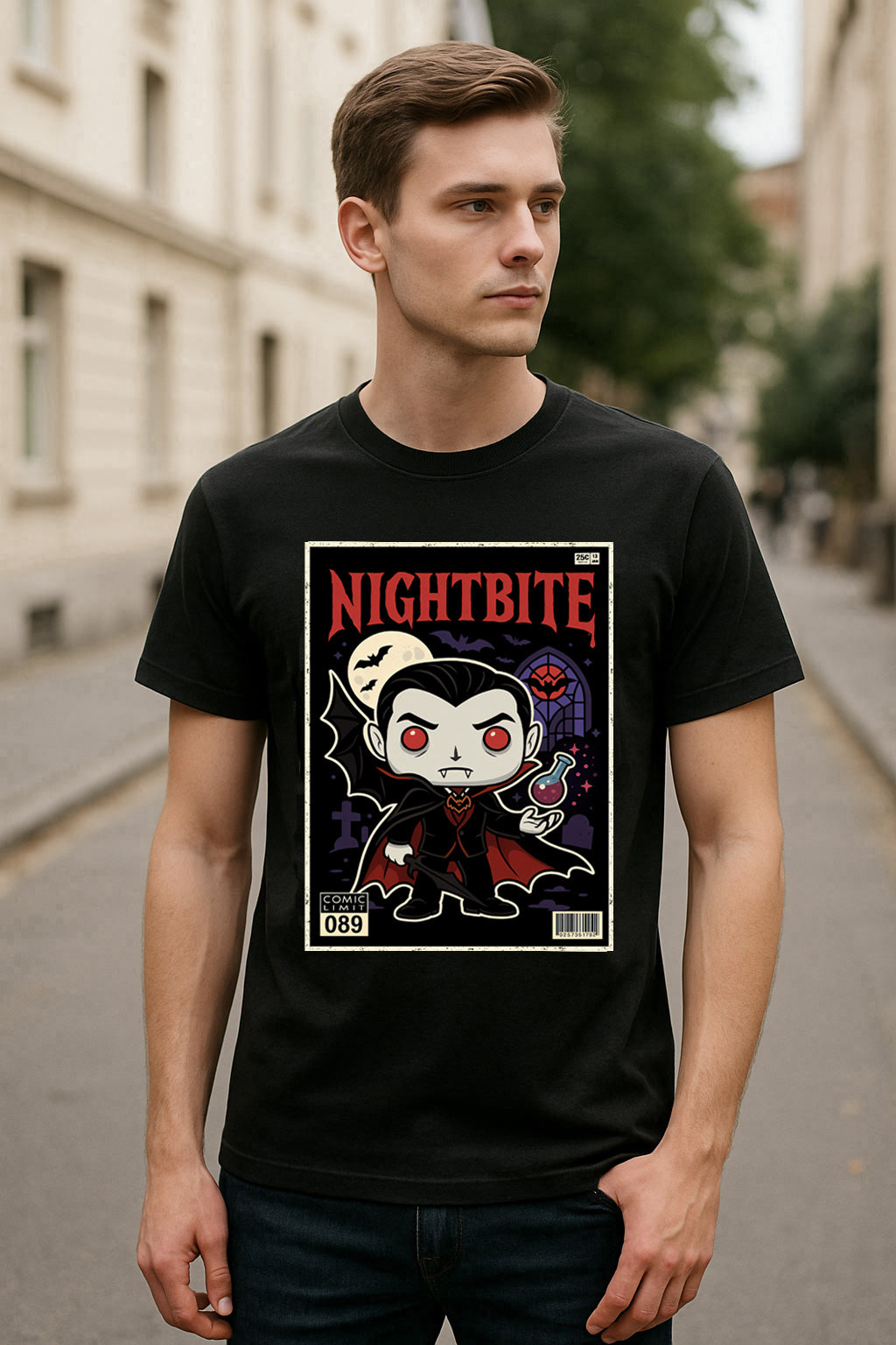 Nightbite Vampire Unisex T-Shirt Retro Horror Comic Tee