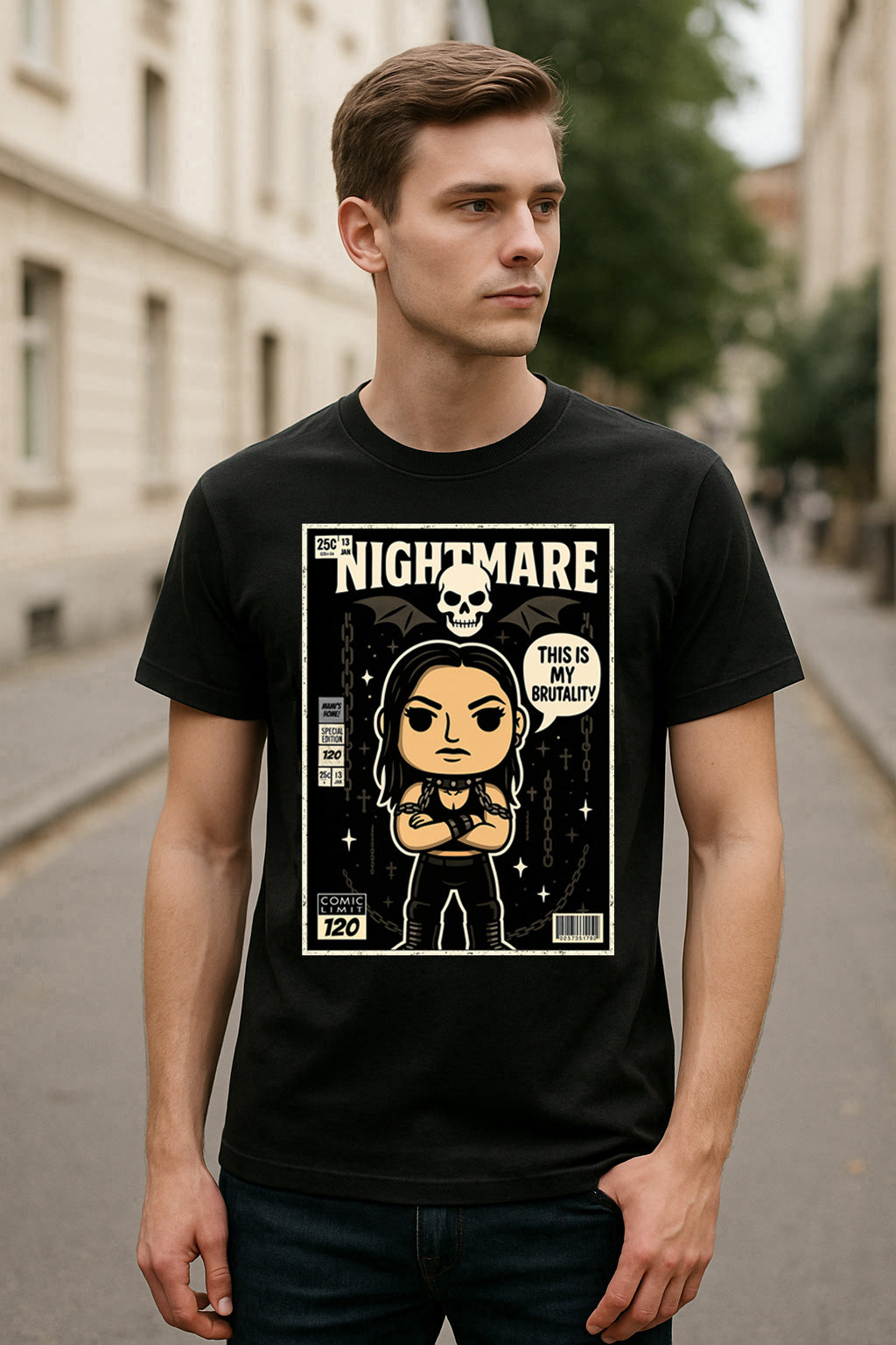 Rhea Ripley “This Is My Brutality” Pop Comic Wrestling T-Shirt — Nightmare Edition