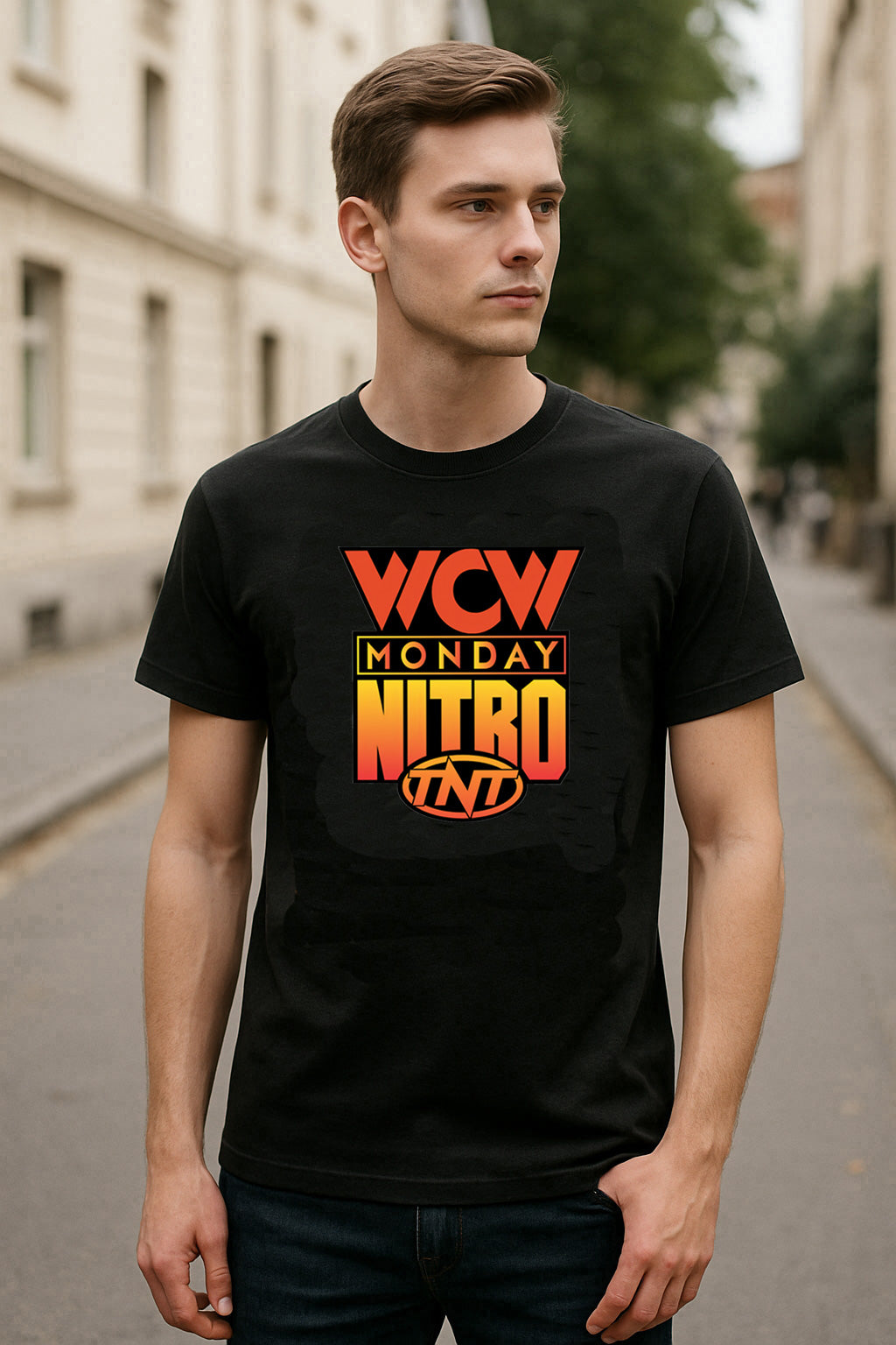 WCW Monday Nitro Retro Logo Wrestling T-Shirt — TNT Classic Edition