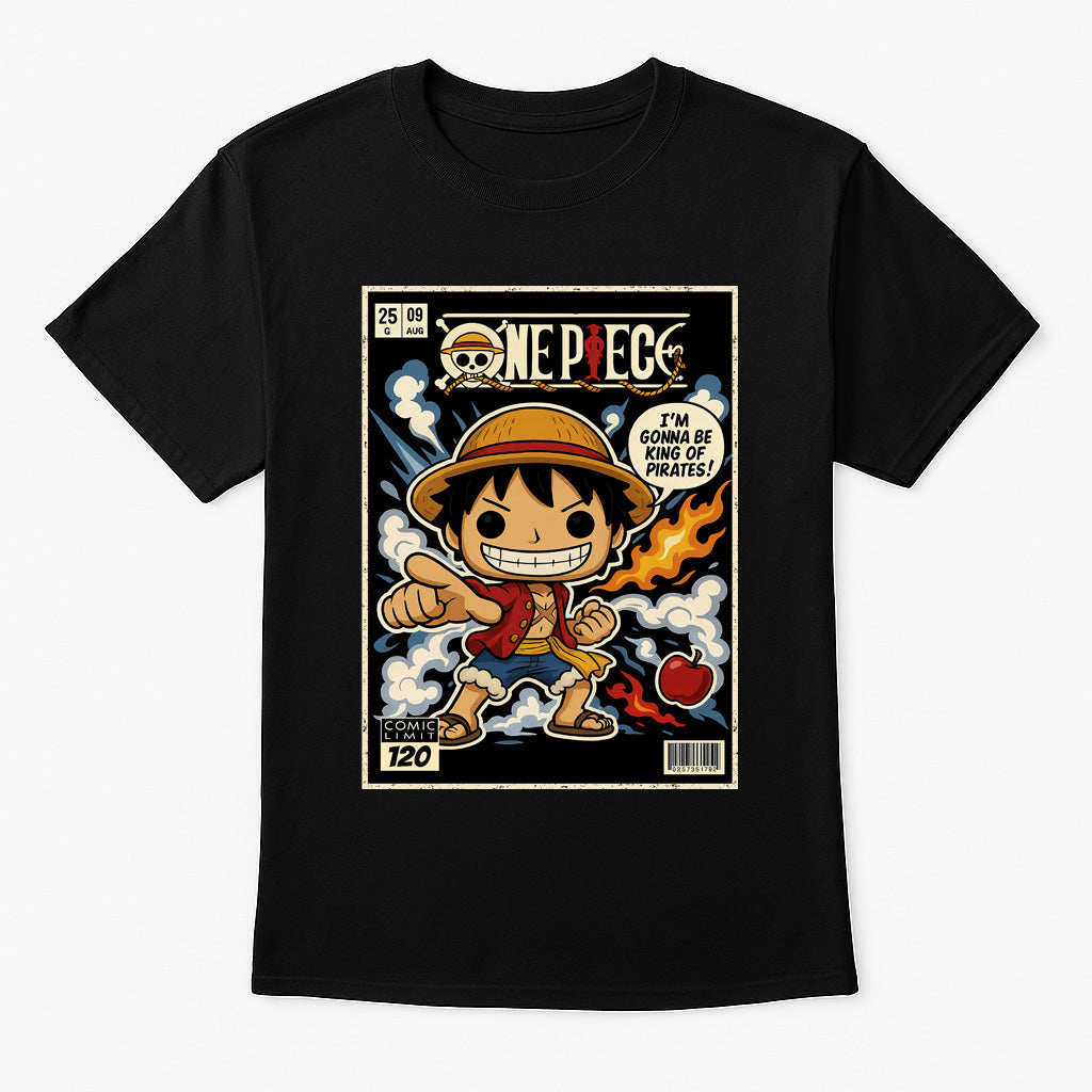 Monkey D. Luffy Unisex Comic T-Shirt – “King of the Pirates” Straw Hat Pirate Tee