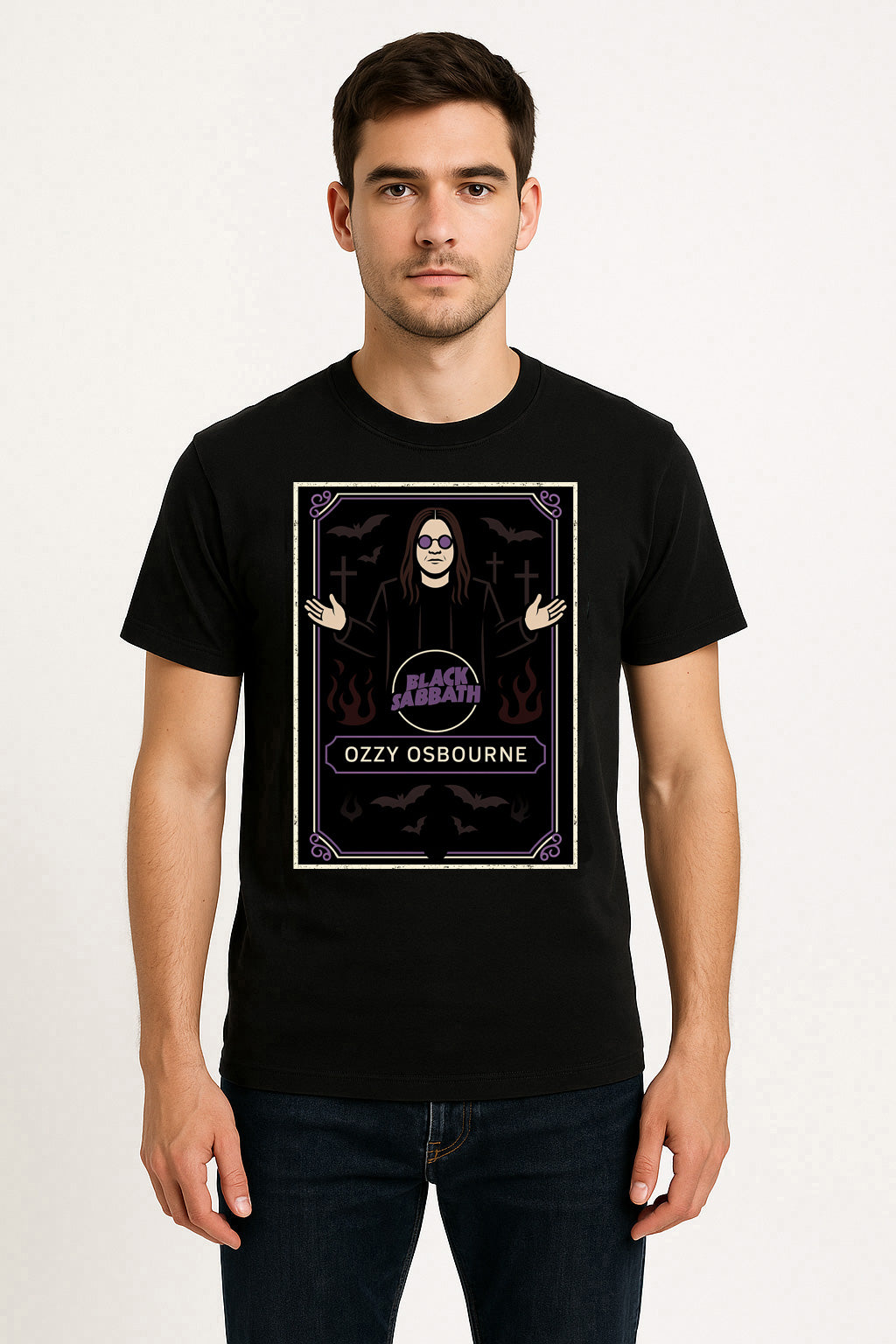 Black Sabbath Ozzy Osbourne Retro Unisex T-Shirt Heavy Metal Legend Tee