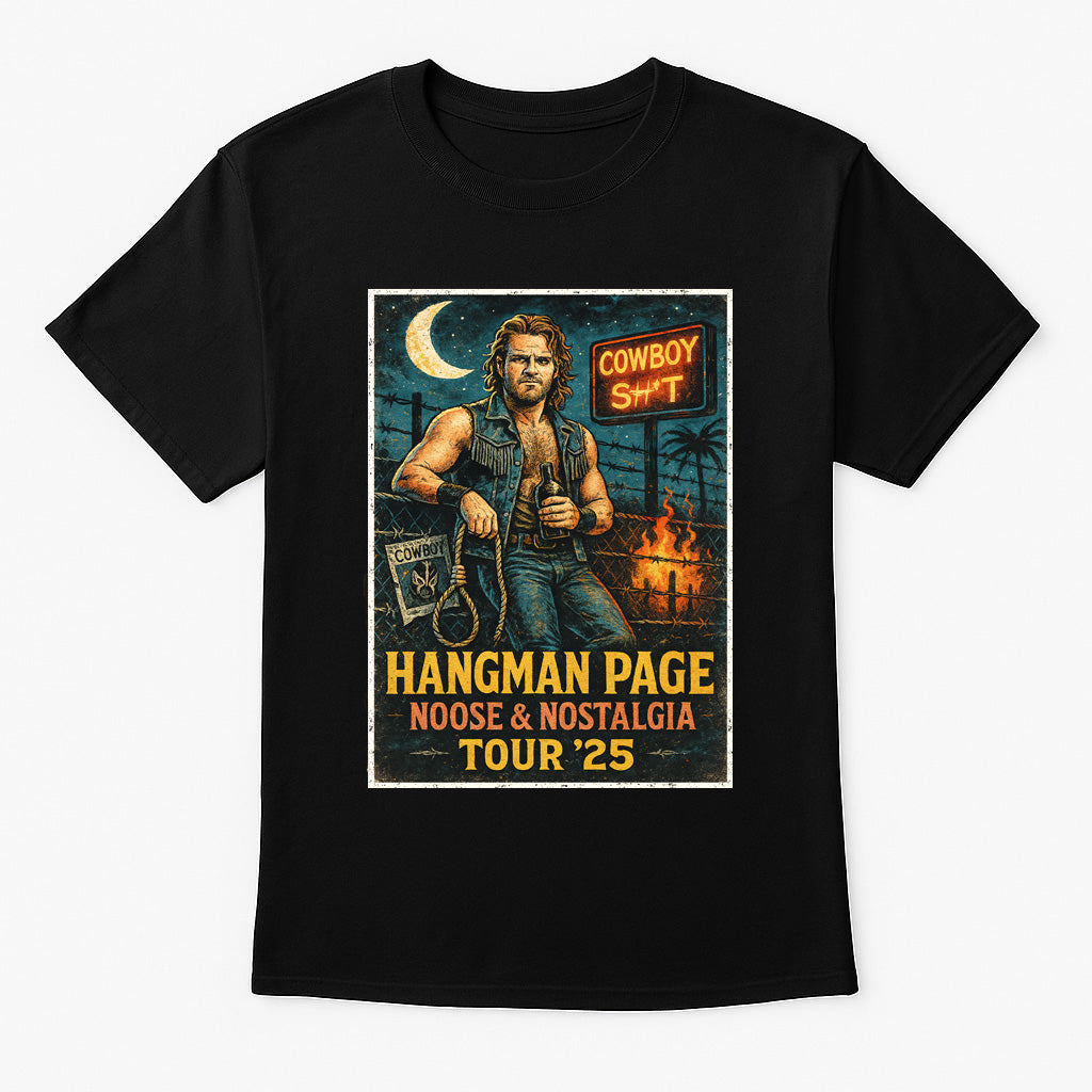 Hangman Page Noose & Nostalgia Tour ’25 Unisex T-Shirt – Cowboy Wrestling Graphic Tee