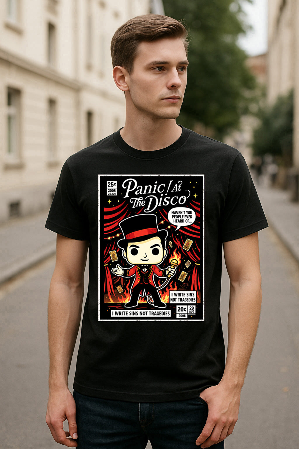 Panic At The Disco I Write Sins Emo Pop Funko Pop Style Unisex T-Shirt