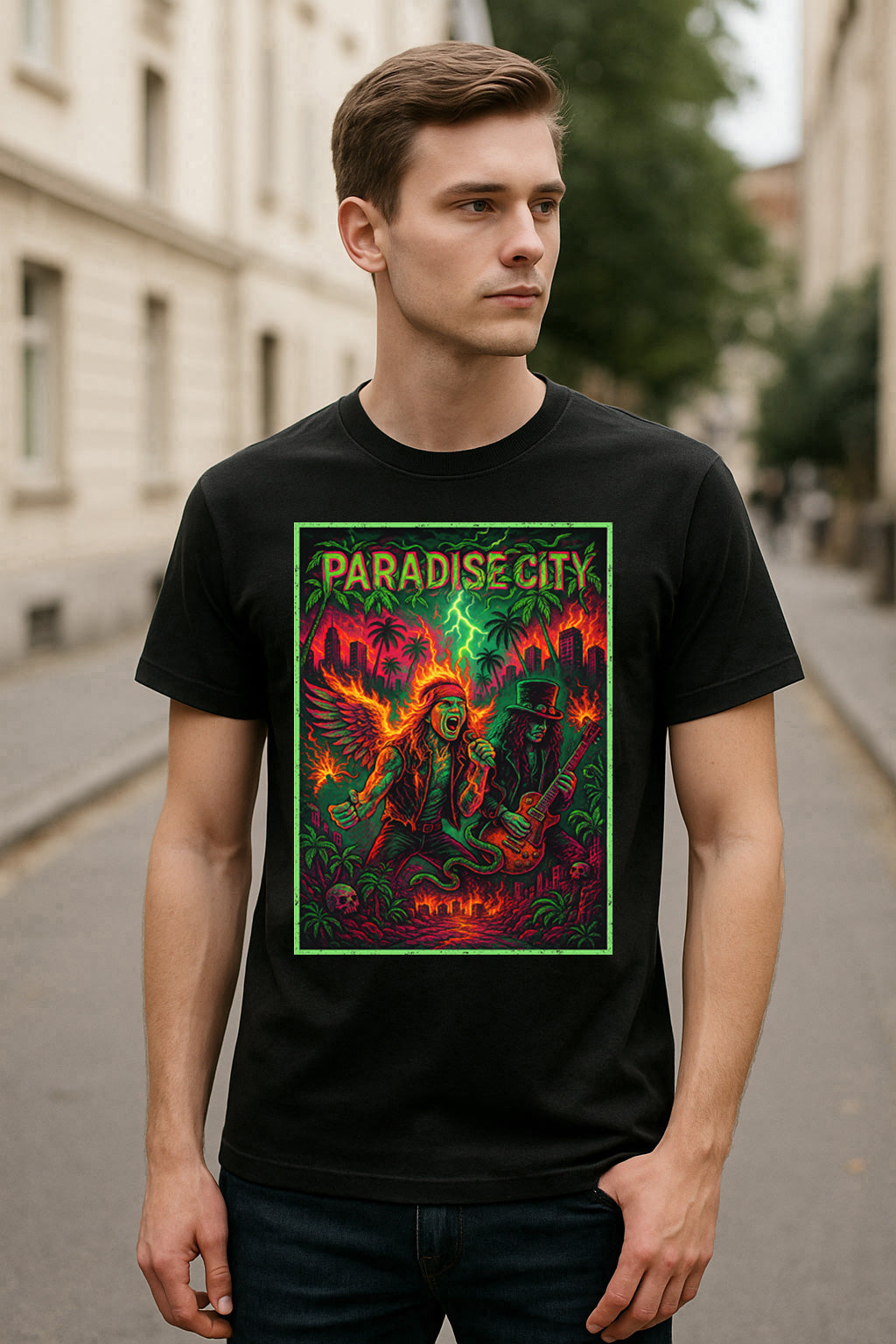 Guns N’ Roses Paradise City Unisex T-Shirt Classic Rock Band Vintage Merch Tee