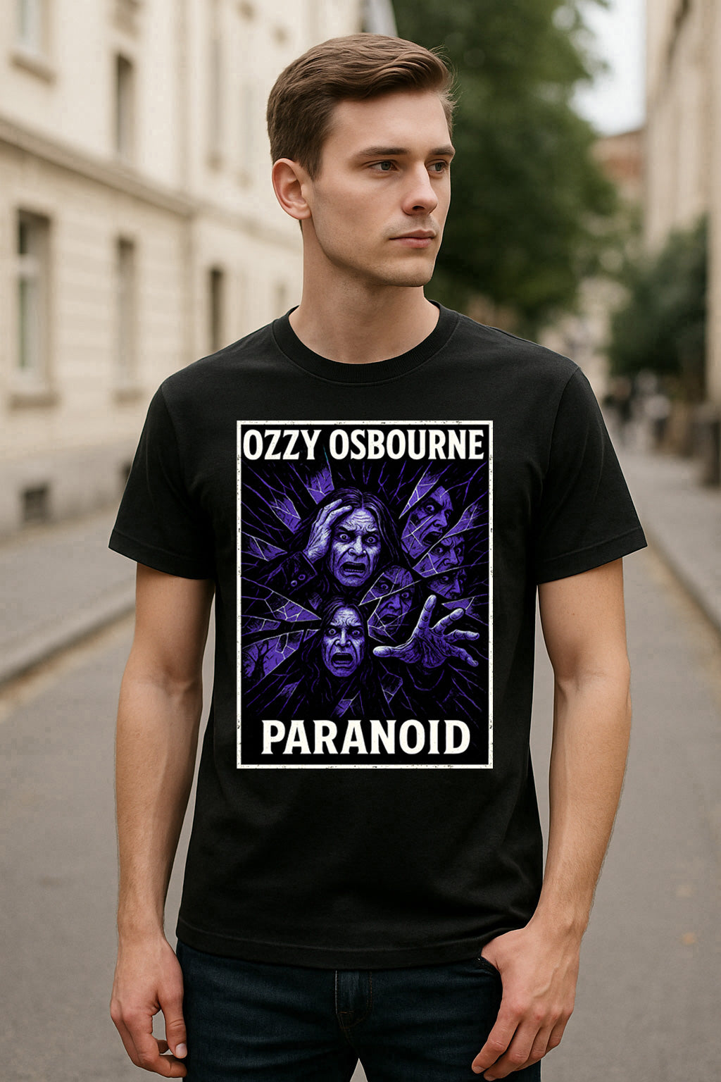 Ozzy Osbourne Paranoid Unisex T-Shirt Classic Heavy Metal Rock Tee
