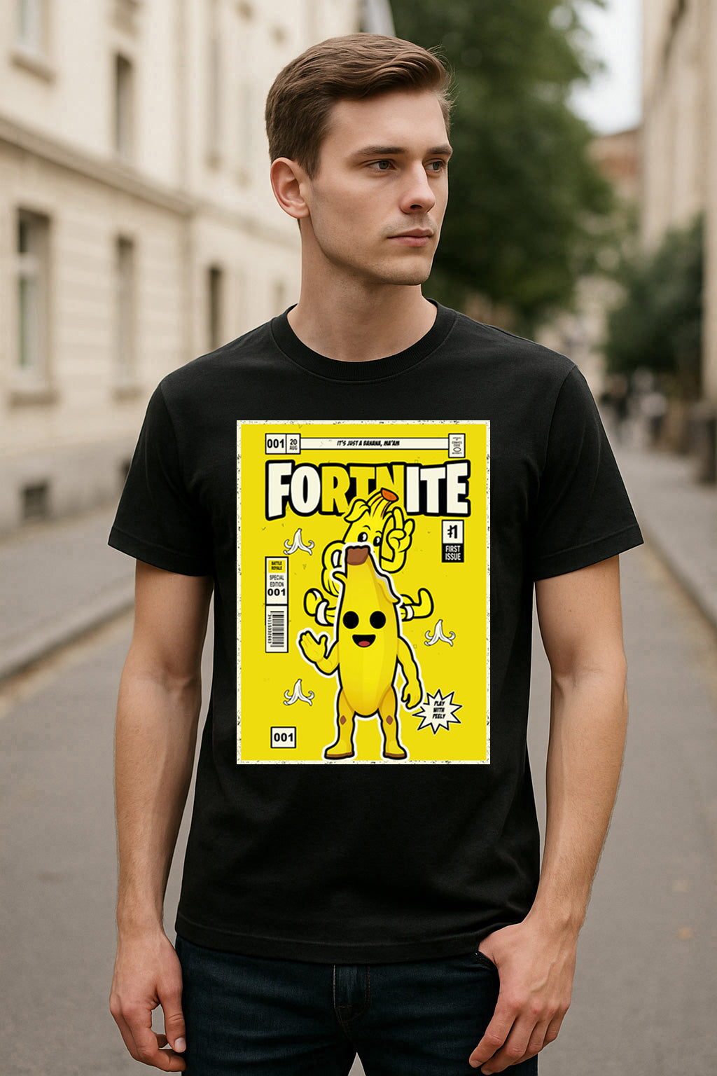 Fortnite Peely Unisex Comic T-Shirt – Banana Skin Fun Battle Royale Gamer Tee