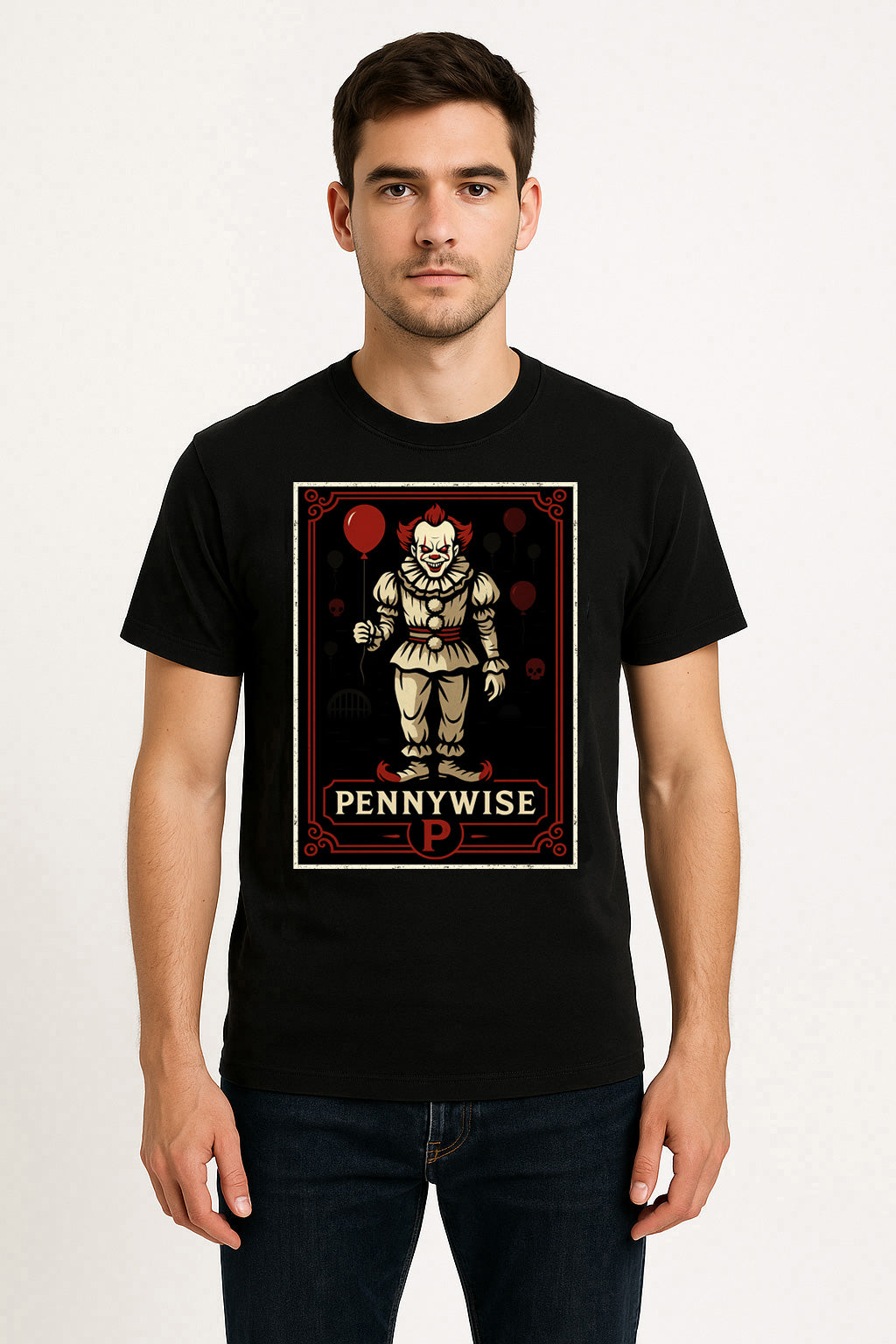 Pennywise Retro Horror Clown Unisex T-Shirt IT-Inspired Graphic Tee