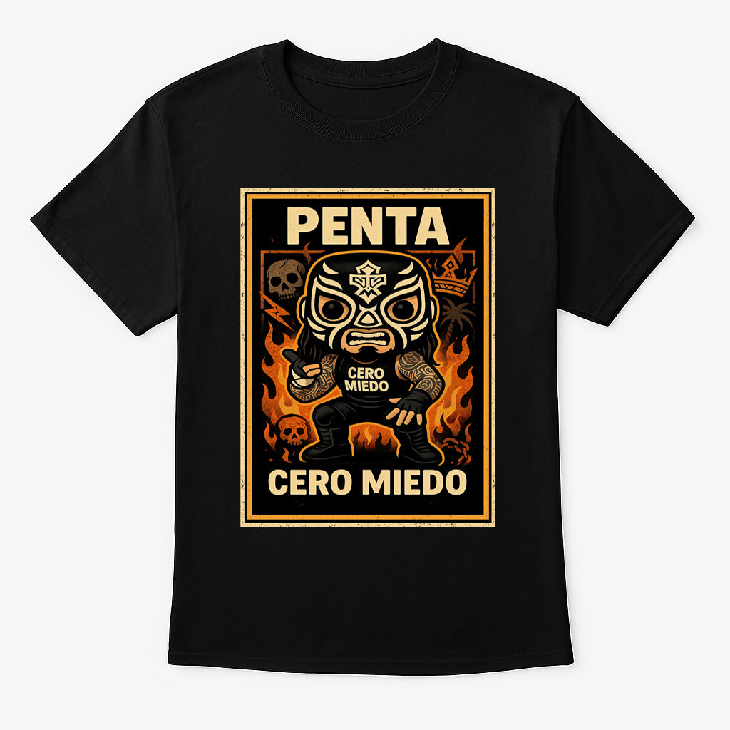 Penta “Cero Miedo” Pop Comic Wrestling T-Shirt — Lucha Inferno Edition