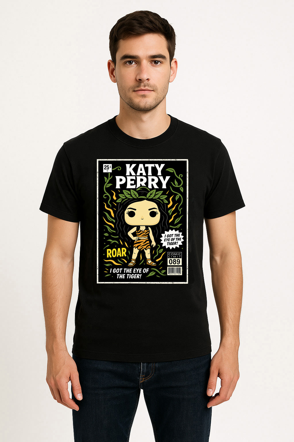 Katy Perry “Roar – Eye of the Tiger” Unisex T-Shirt – Pop Music Comic Style Graphic Tee