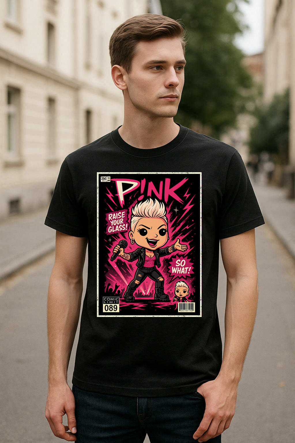 Pink So What Pop Rock Funko Pop Style Unisex T-Shirt