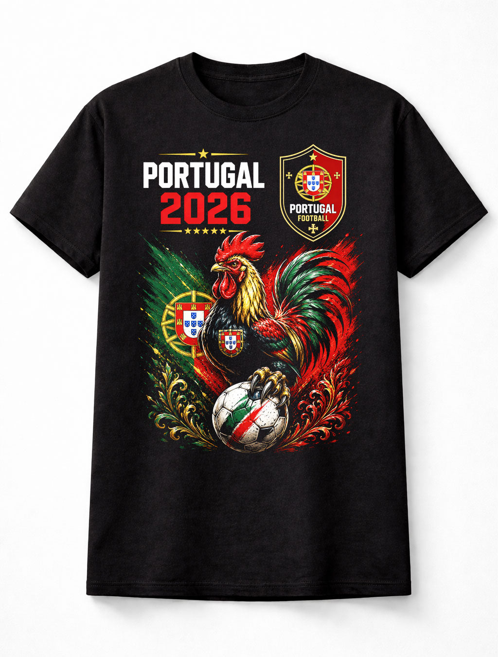 Portugal Football 2026 Rooster Soccer Fan Supporter Graphic Unisex T-Shirt