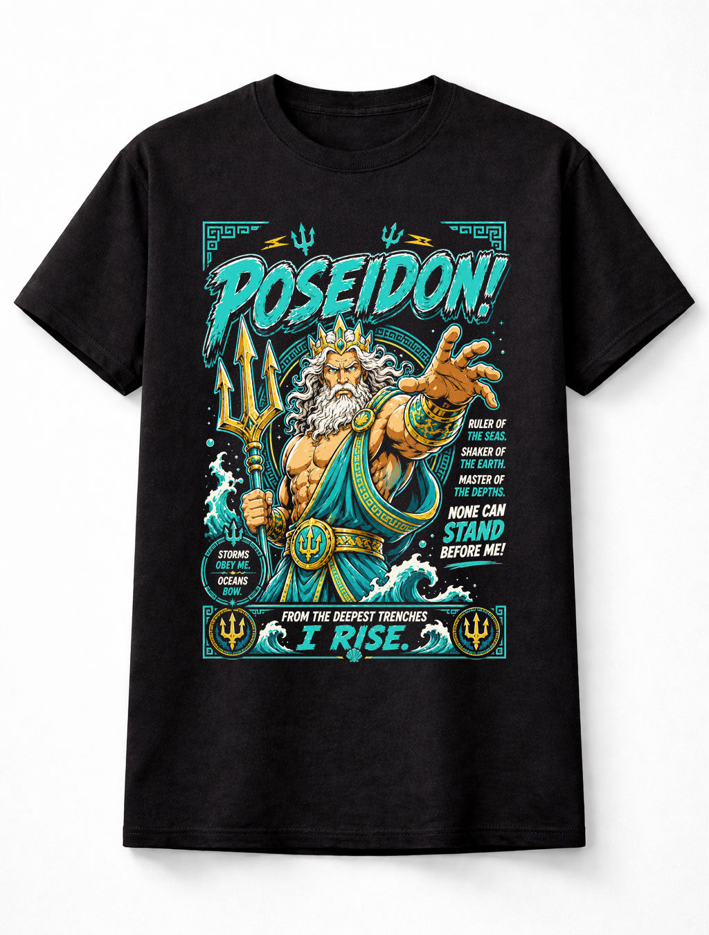 Poseidon Greek God of the Sea Trident Mythology Unisex T-Shirt