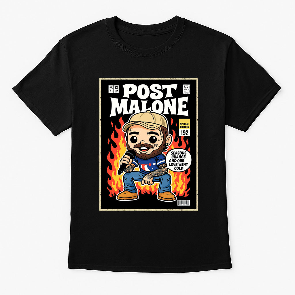 Post Malone “Seasons Change” Unisex T-Shirt – Comic Style Pop Art Hip-Hop Graphic Tee