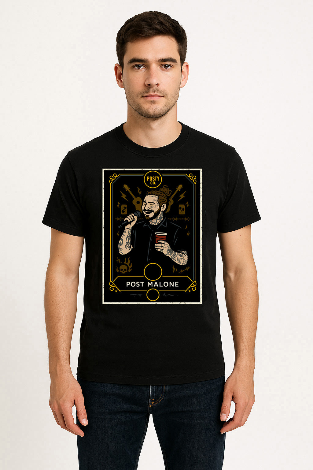 Post Malone Retro Rap Rock Unisex T-Shirt Music Artist Graphic Tee
