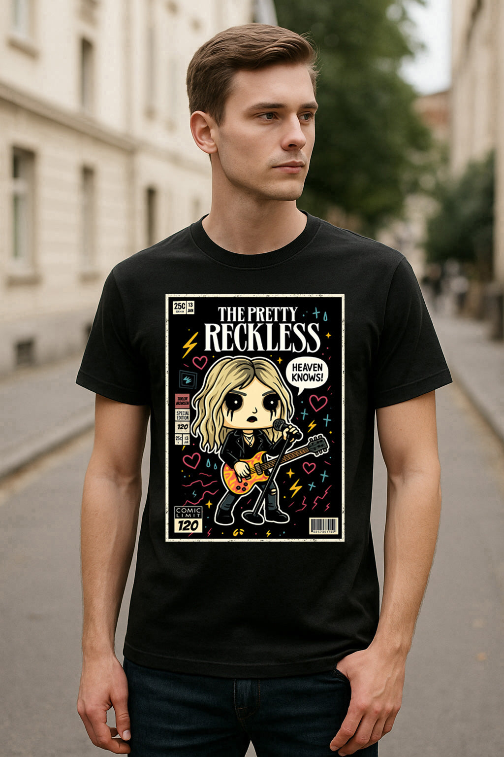 Pretty Reckless Heaven Knows Hard Rock Funko Pop Style Unisex T-Shirt