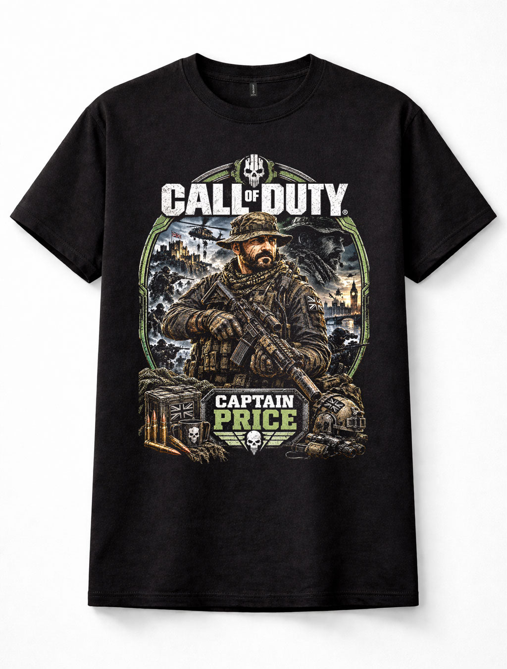 Call of Duty Captain Price Gaming Military Soldier Tactical Unisex T-Shirt