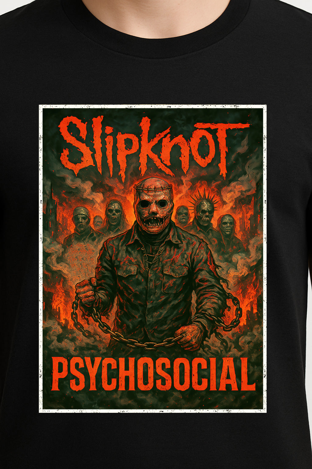 Slipknot Corey Taylor “Psychosocial” Unisex T-Shirt – Heavy Metal Band Inferno Dark Artwork