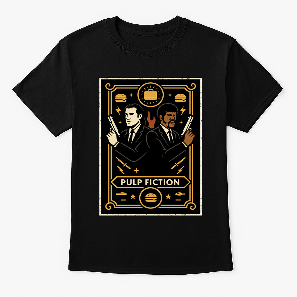 Pulp Fiction Retro Movie Unisex T-Shirt Classic Film Duo Graphic Tee